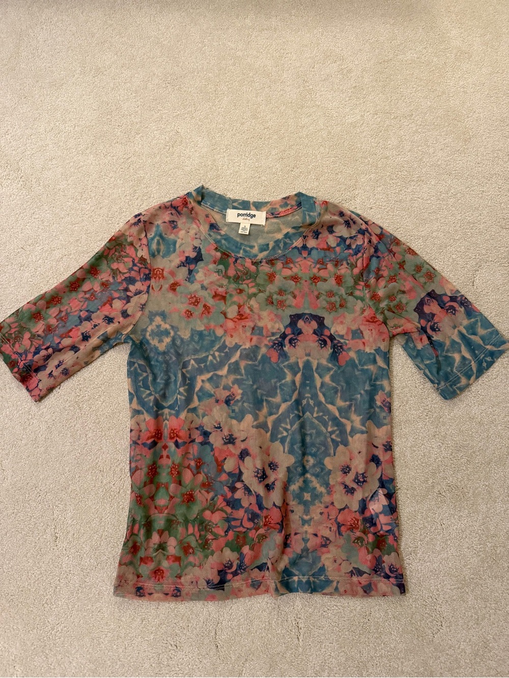 Anthropologie Porridge mesh floral top